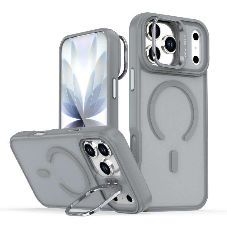 Bright Color Frosted Skin-feel Camera Bracket Magsafe Phone Case, For iPhone 18 Pro, For iPhone 1...