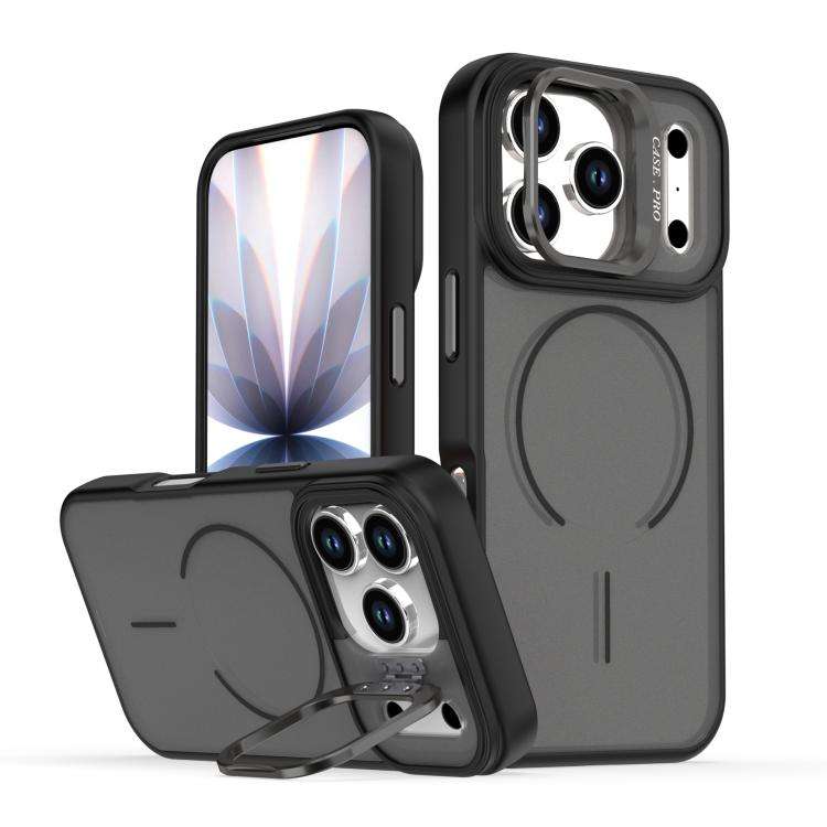 Bright Color Frosted Skin-feel Camera Bracket Magsafe Phone Case, For iPhone 18 Pro, For iPhone 1...