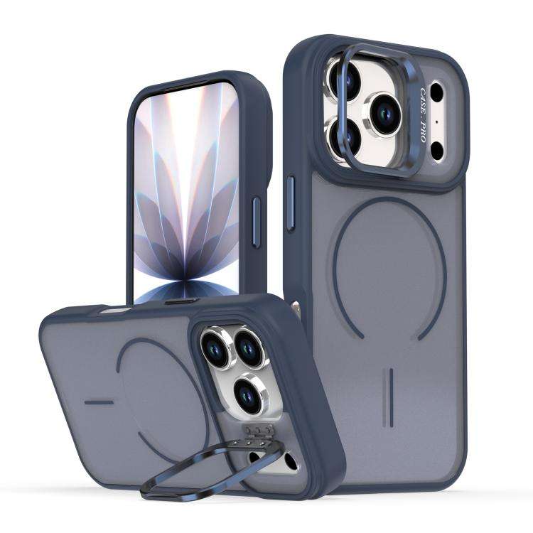 Bright Color Frosted Skin-feel Camera Bracket Magsafe Phone Case, For iPhone 18 Pro, For iPhone 1...