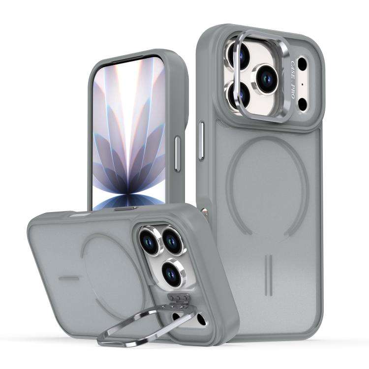 Bright Color Frosted Skin-feel Camera Bracket Magsafe Phone Case, For iPhone 18 Pro, For iPhone 1...