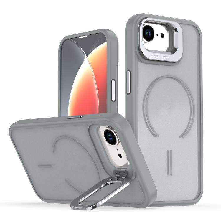 Bright Color Frosted Skin-feel Camera Bracket Magsafe Phone Case, For iPhone 18 Pro, For iPhone 1...
