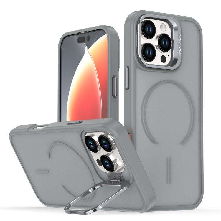 Bright Color Frosted Skin-feel Camera Bracket Magsafe Phone Case, For iPhone 18 Pro, For iPhone 1...