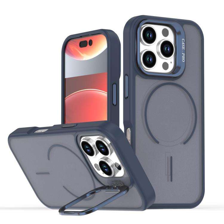 Bright Color Frosted Skin-feel Camera Bracket Magsafe Phone Case, For iPhone 18 Pro, For iPhone 1...