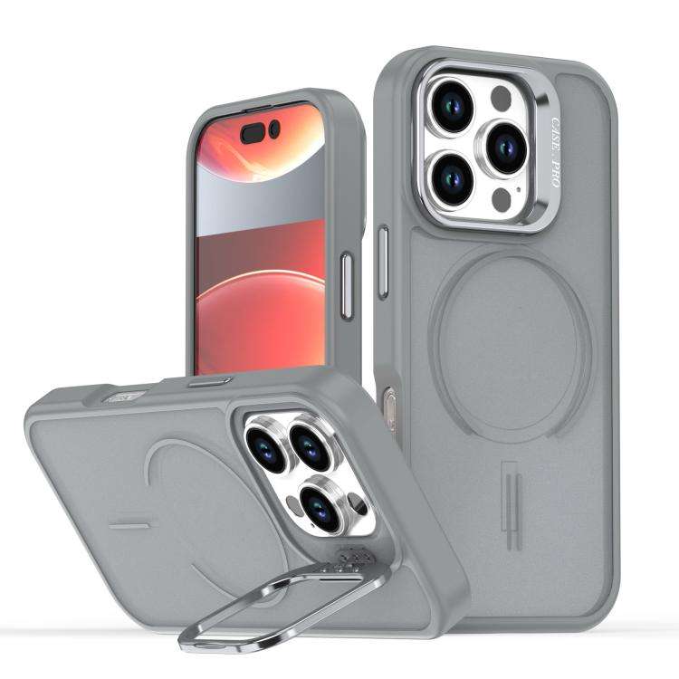 Bright Color Frosted Skin-feel Camera Bracket Magsafe Phone Case, For iPhone 18 Pro, For iPhone 1...