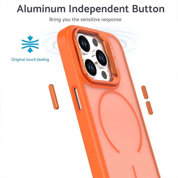 Bright Color Frosted Skin-feel Camera Bracket Magsafe Phone Case, For iPhone 14 Pro Max, For iPho...