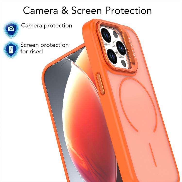 Bright Color Frosted Skin-feel Camera Bracket Magsafe Phone Case, For iPhone 14 Pro Max, For iPho...