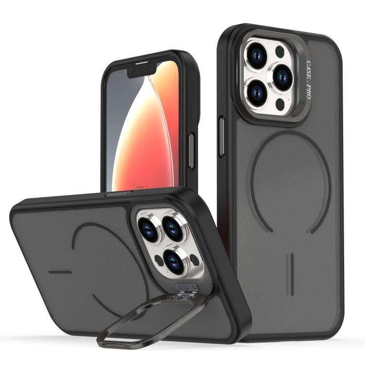 Bright Color Frosted Skin-feel Camera Bracket Magsafe Phone Case, For iPhone 14 Pro Max, For iPho...