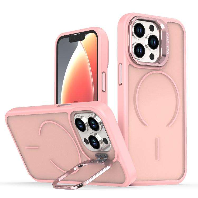 Bright Color Frosted Skin-feel Camera Bracket Magsafe Phone Case, For iPhone 14 Pro Max, For iPho...