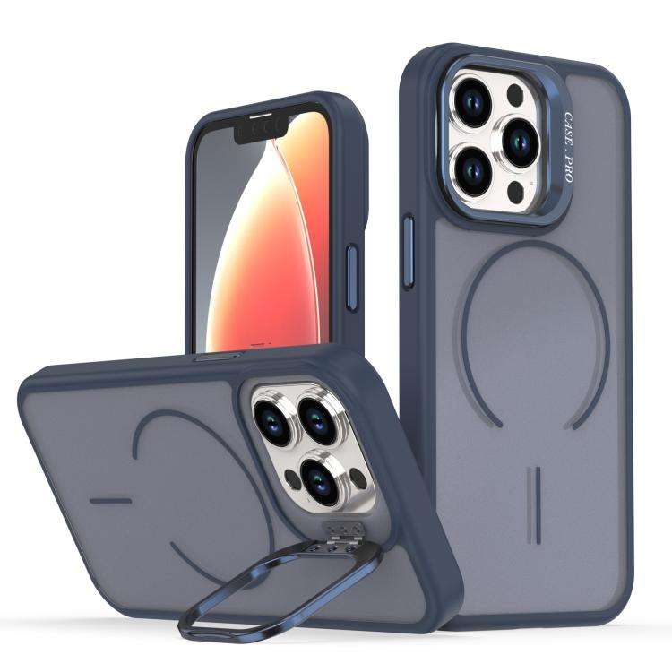 Bright Color Frosted Skin-feel Camera Bracket Magsafe Phone Case, For iPhone 14 Pro Max, For iPho...
