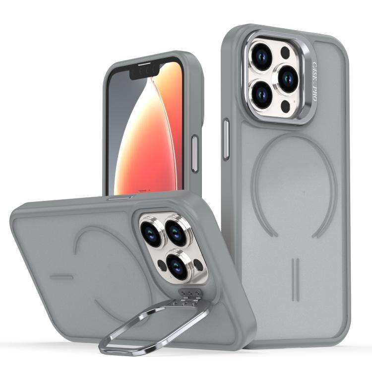 Bright Color Frosted Skin-feel Camera Bracket Magsafe Phone Case, For iPhone 14 Pro Max, For iPho...