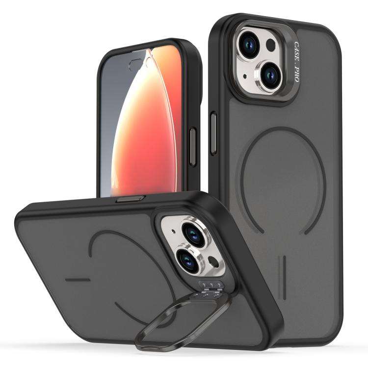 Bright Color Frosted Skin-feel Camera Bracket Magsafe Phone Case, For iPhone 14 Pro Max, For iPho...