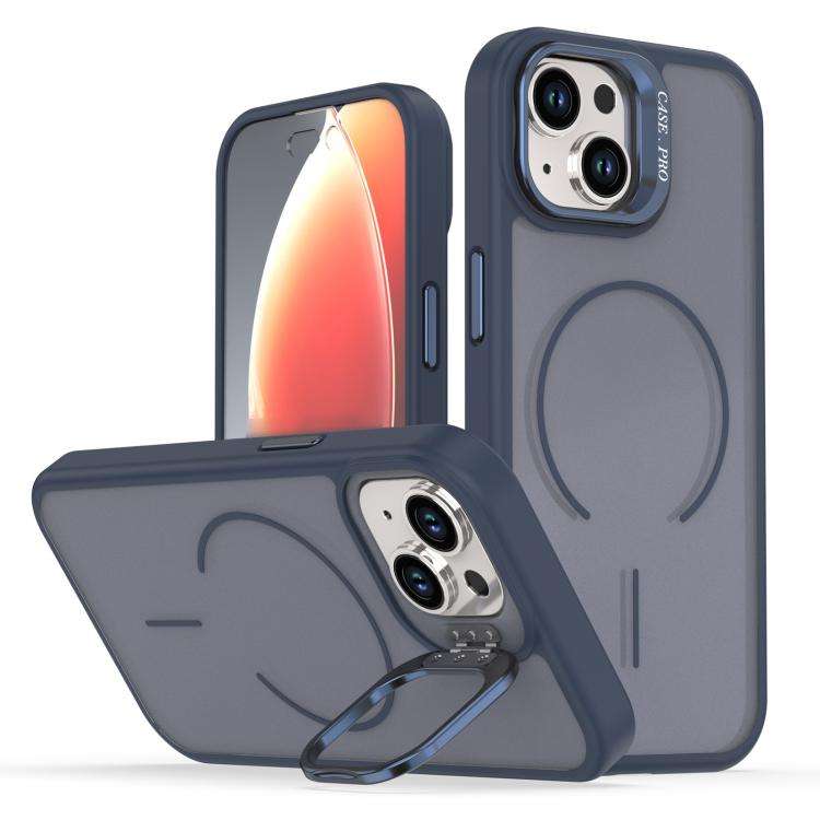 Bright Color Frosted Skin-feel Camera Bracket Magsafe Phone Case, For iPhone 14 Pro Max, For iPho...
