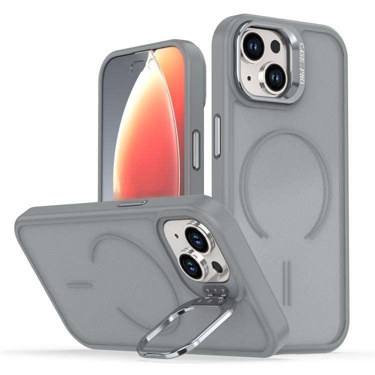 Bright Color Frosted Skin-feel Camera Bracket Magsafe Phone Case, For iPhone 14 Pro Max, For iPho...