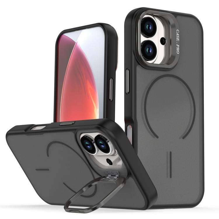Bright Color Frosted Skin-feel Camera Bracket Magsafe Phone Case, For iPhone 18 Pro, For iPhone 1...