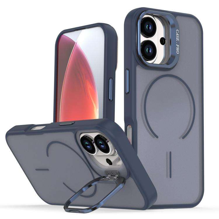 Bright Color Frosted Skin-feel Camera Bracket Magsafe Phone Case, For iPhone 18 Pro, For iPhone 1...