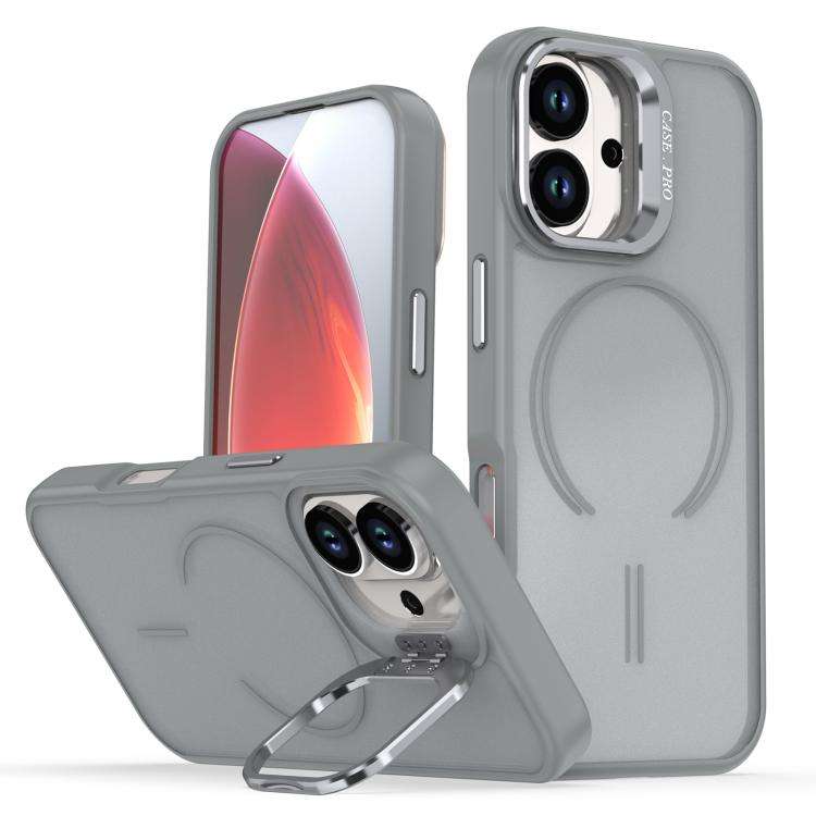 Bright Color Frosted Skin-feel Camera Bracket Magsafe Phone Case, For iPhone 18 Pro, For iPhone 1...