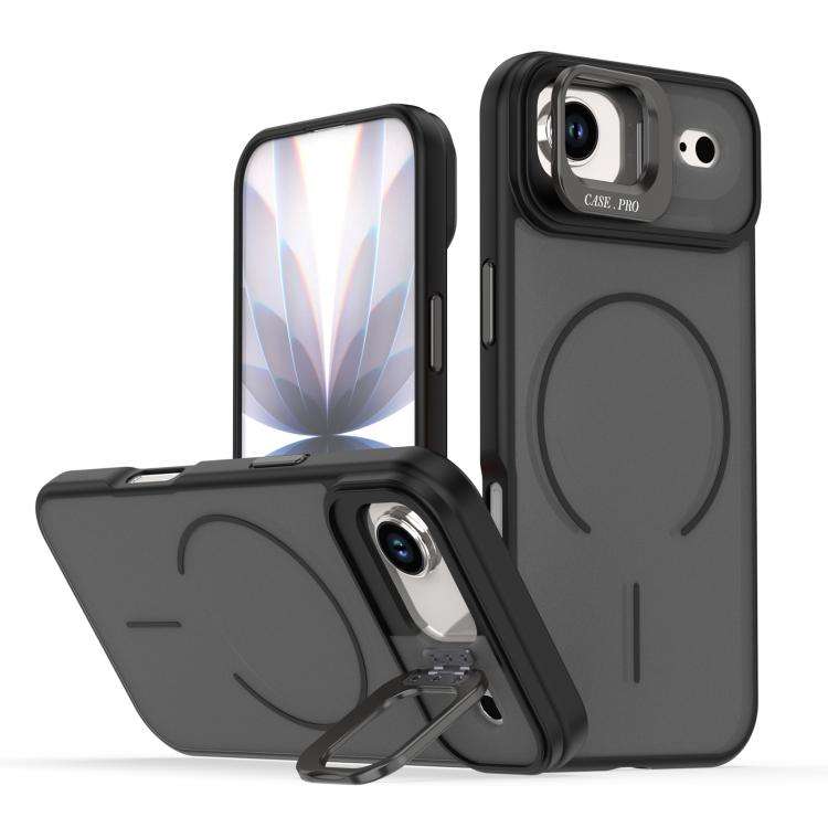 Bright Color Frosted Skin-feel Camera Bracket Magsafe Phone Case, For iPhone 18 Pro, For iPhone 1...