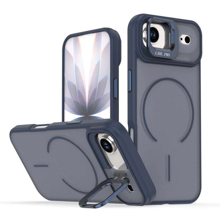Bright Color Frosted Skin-feel Camera Bracket Magsafe Phone Case, For iPhone 18 Pro, For iPhone 1...
