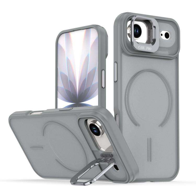 Bright Color Frosted Skin-feel Camera Bracket Magsafe Phone Case, For iPhone 18 Pro, For iPhone 1...
