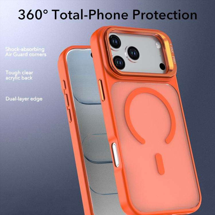 Bright Color Frosted Skin-feel Camera Bracket Magsafe Phone Case, For iPhone 18 Pro, For iPhone 1...