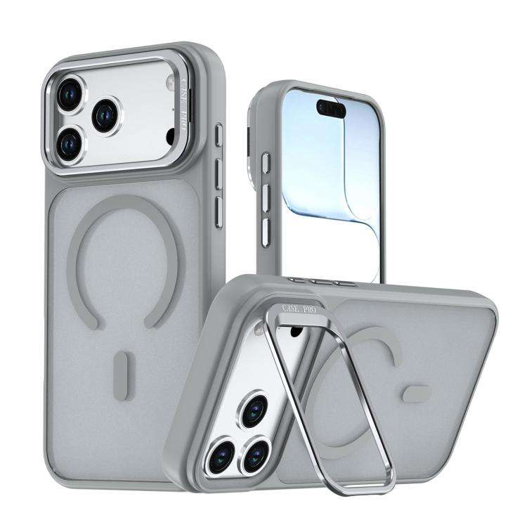 Bright Color Frosted Skin-feel Camera Bracket Magsafe Phone Case, For iPhone 18 Pro, For iPhone 1...