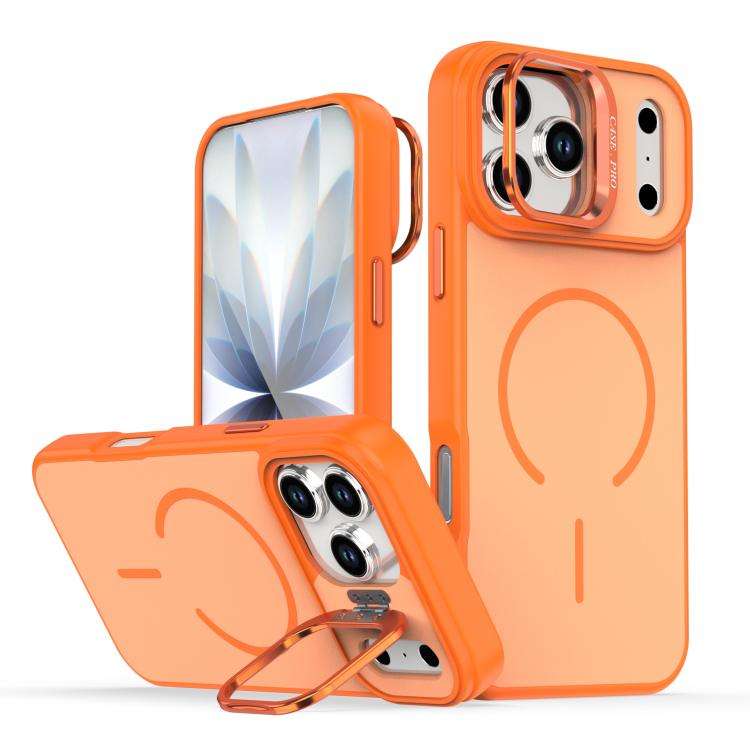 Bright Color Contrast Skin-feel Camera Bracket Magsafe Phone Case, For iPhone 18 Pro, For iPhone ...
