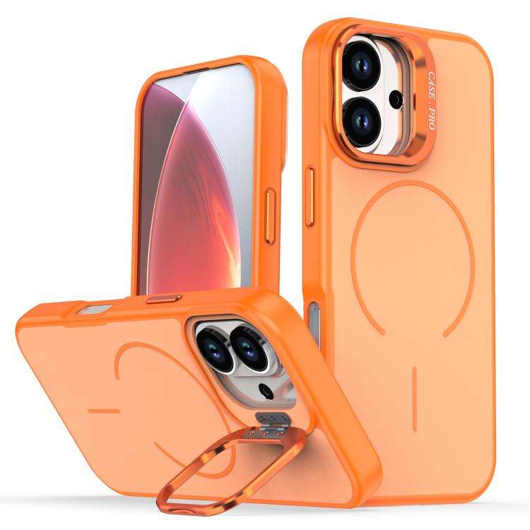 Bright Color Contrast Skin-feel Camera Bracket Magsafe Phone Case, For iPhone 18 Pro, For iPhone ...