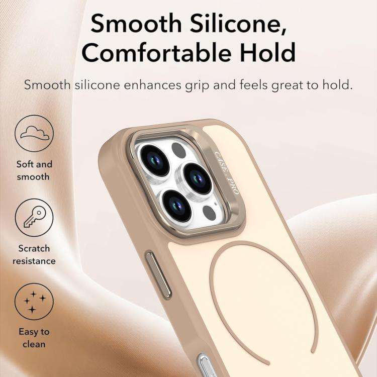 Bright Color Contrast Skin-feel Camera Bracket Magsafe Phone Case, For iPhone 16 Pro, For iPhone ...