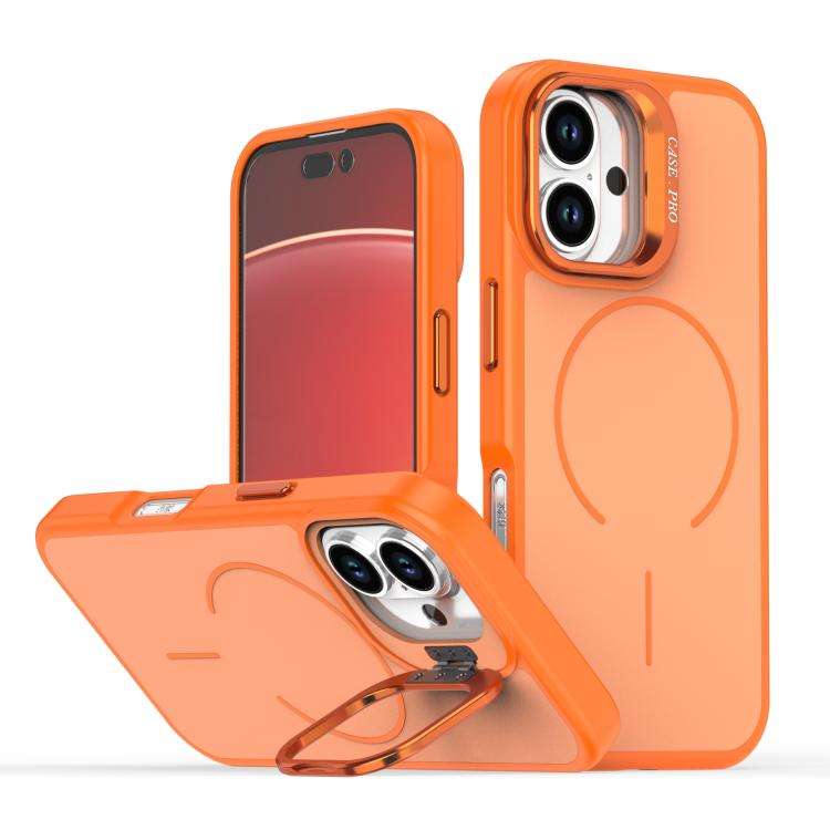 Bright Color Contrast Skin-feel Camera Bracket Magsafe Phone Case, For iPhone 16 Pro, For iPhone ...