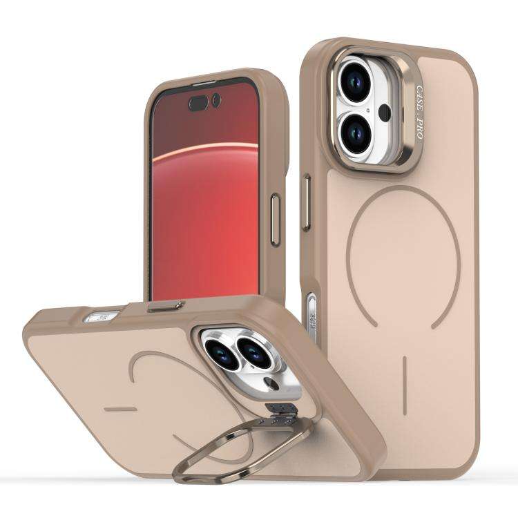 Bright Color Contrast Skin-feel Camera Bracket Magsafe Phone Case, For iPhone 16 Pro, For iPhone ...