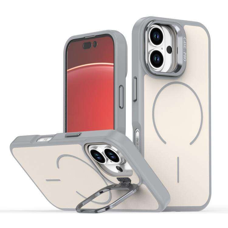 Bright Color Contrast Skin-feel Camera Bracket Magsafe Phone Case, For iPhone 16 Pro, For iPhone ...