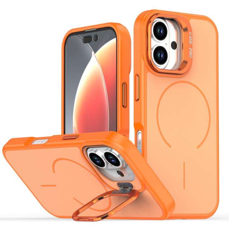 Bright Color Contrast Skin-feel Camera Bracket Magsafe Phone Case, For iPhone 16 Pro, For iPhone ...