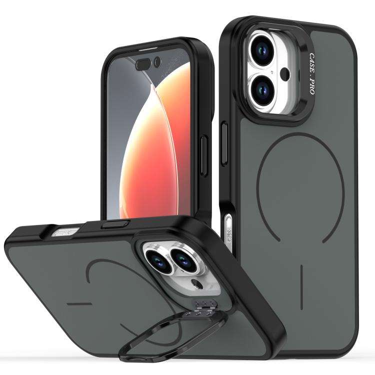 Bright Color Contrast Skin-feel Camera Bracket Magsafe Phone Case, For iPhone 16 Pro, For iPhone ...