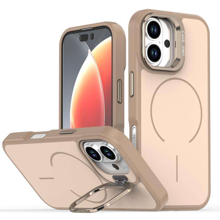Bright Color Contrast Skin-feel Camera Bracket Magsafe Phone Case, For iPhone 16 Pro, For iPhone ...