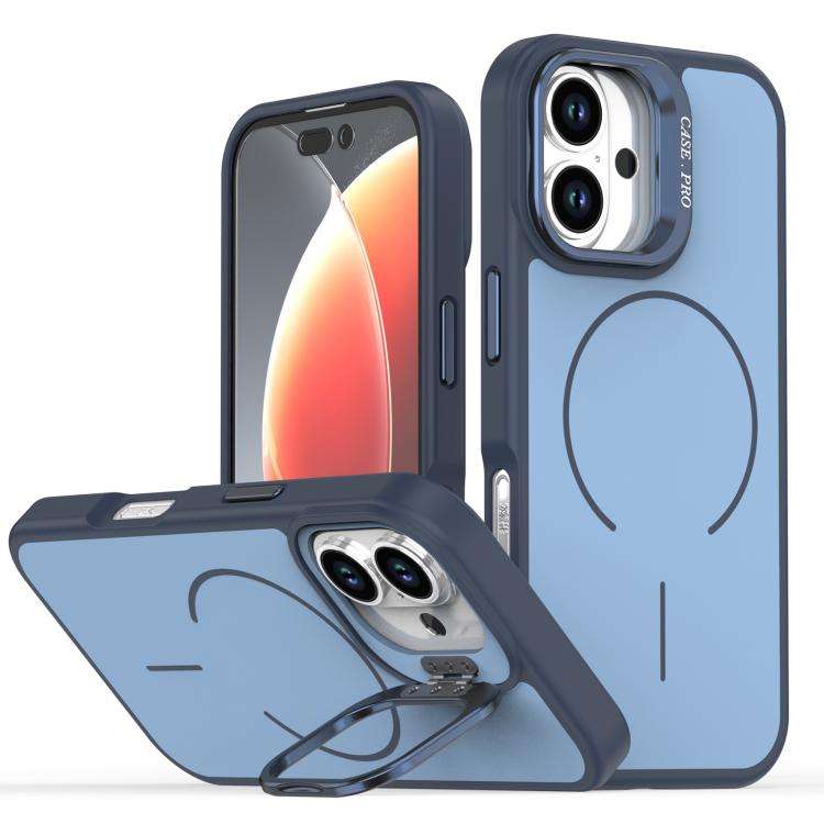 Bright Color Contrast Skin-feel Camera Bracket Magsafe Phone Case, For iPhone 16 Pro, For iPhone ...