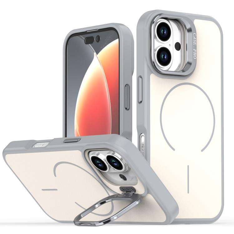 Bright Color Contrast Skin-feel Camera Bracket Magsafe Phone Case, For iPhone 16 Pro, For iPhone ...
