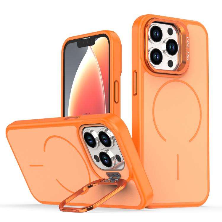 Bright Color Contrast Skin-feel Camera Bracket Magsafe Phone Case, For iPhone 14 Pro, For iPhone ...