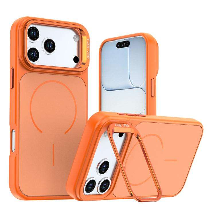 Bright Color Contrast Skin-feel Camera Bracket Magsafe Phone Case, For iPhone 18 Pro, For iPhone ...