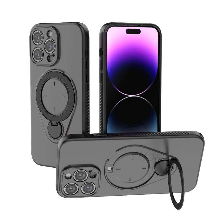 Ring Shield MagSafe TPU Phone Case with 360 Degree Rotating Holder, For iPhone 15 Pro Max, For iP...