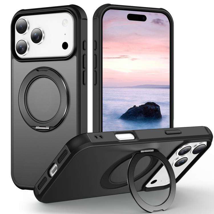 Skin-Feel Rotary Damping Bracket MagSafe Phone Case, For iPhone 18 Pro / 17 Pro, For iPhone 18 Pr...