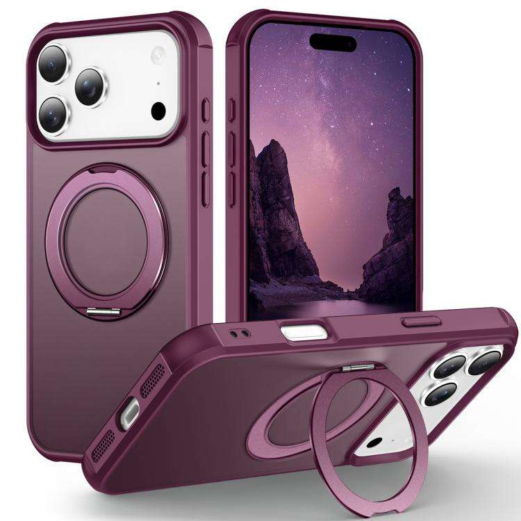 Skin-Feel Rotary Damping Bracket MagSafe Phone Case, For iPhone 18 Pro / 17 Pro, For iPhone 18 Pr...
