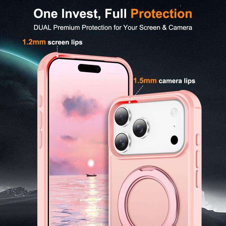 Skin-Feel Rotary Damping Bracket MagSafe Phone Case, For iPhone 18 Pro / 17 Pro, For iPhone 18 Pr...
