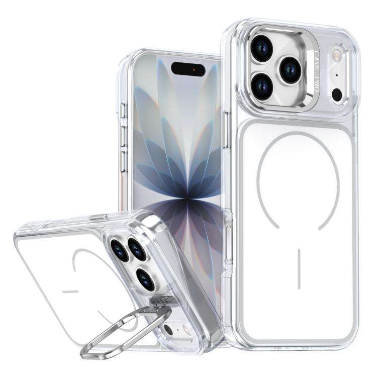 Bright Color Blocking Camera Bracket Magnetic Phone Case, For iPhone 18 Pro, For iPhone 18 Pro Ma...