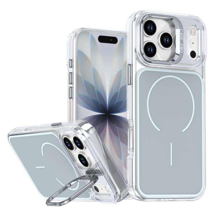 Bright Color Blocking Camera Bracket Magnetic Phone Case, For iPhone 18 Pro, For iPhone 18 Pro Ma...