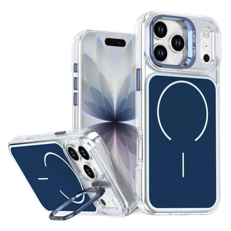 Bright Color Blocking Camera Bracket Magnetic Phone Case, For iPhone 18 Pro, For iPhone 18 Pro Ma...