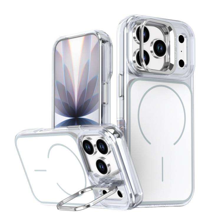 Bright Color Blocking Camera Bracket Magnetic Phone Case, For iPhone 18 Pro, For iPhone 18 Pro Ma...