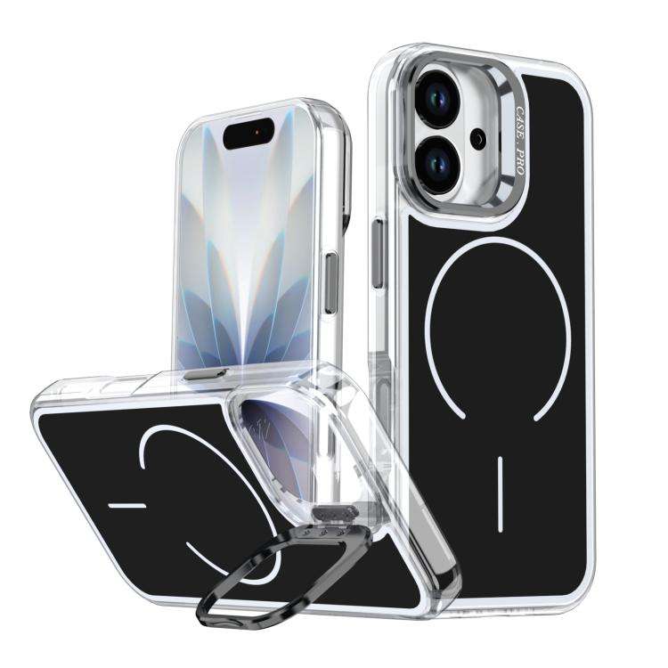 Bright Color Blocking Camera Bracket Magnetic Phone Case, For iPhone 18 Pro, For iPhone 18 Pro Ma...