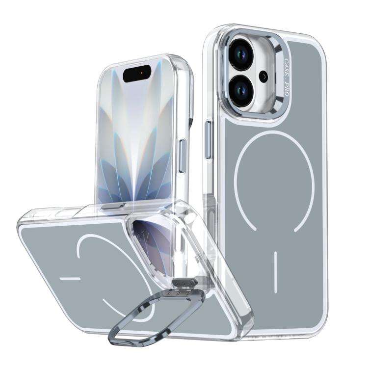 Bright Color Blocking Camera Bracket Magnetic Phone Case, For iPhone 18 Pro, For iPhone 18 Pro Ma...