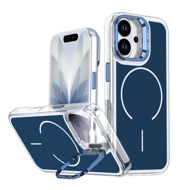 Bright Color Blocking Camera Bracket Magnetic Phone Case, For iPhone 18 Pro, For iPhone 18 Pro Ma...
