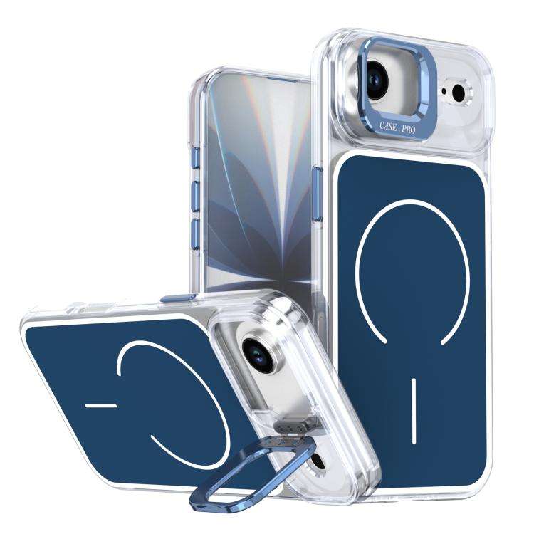 Bright Color Blocking Camera Bracket Magnetic Phone Case, For iPhone 18 Pro, For iPhone 18 Pro Ma...